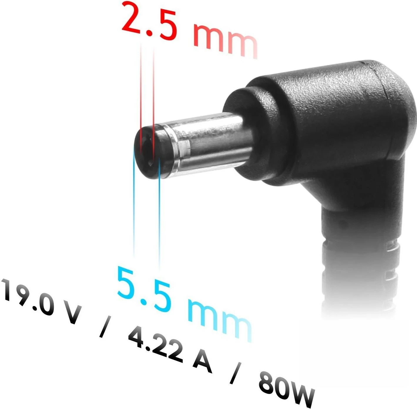 Adapter për laptop Akyga AK-ND-72, 19V / 4.22A, 80W, 5.5 x 2.5 mm, 1.2m