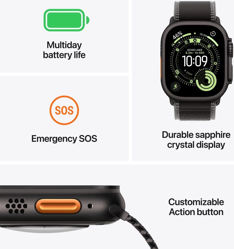 Apple Watch Ultra 3 Cellular 49mm M/L Blue/Bright Blue Trail Loop