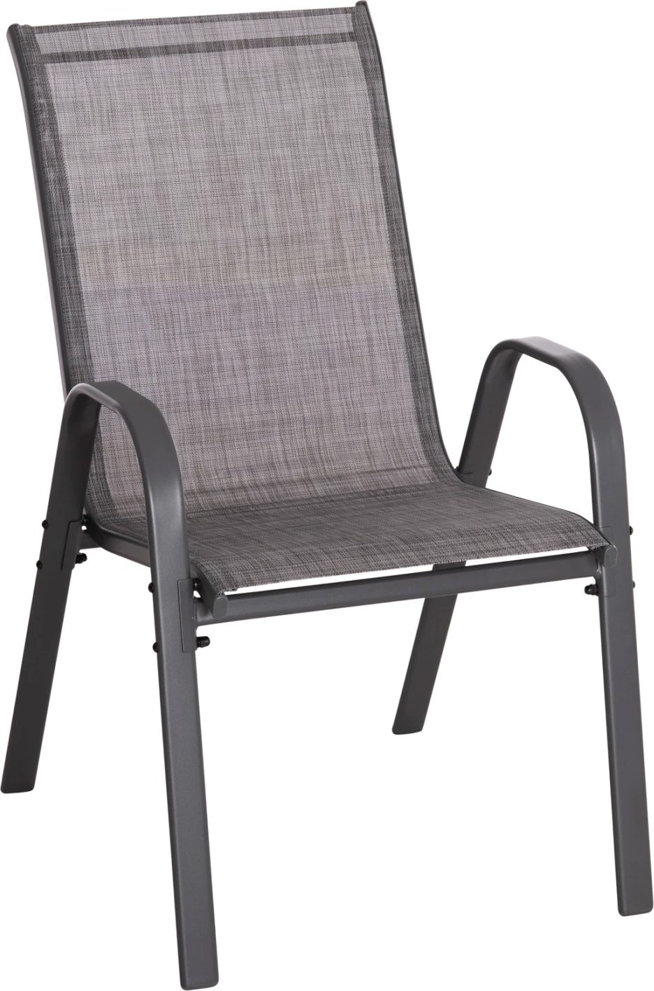 Karrige për jashtë LEON, kornizë metali gri & tekstilene, set prej 4 copash, 55x70x91H cm