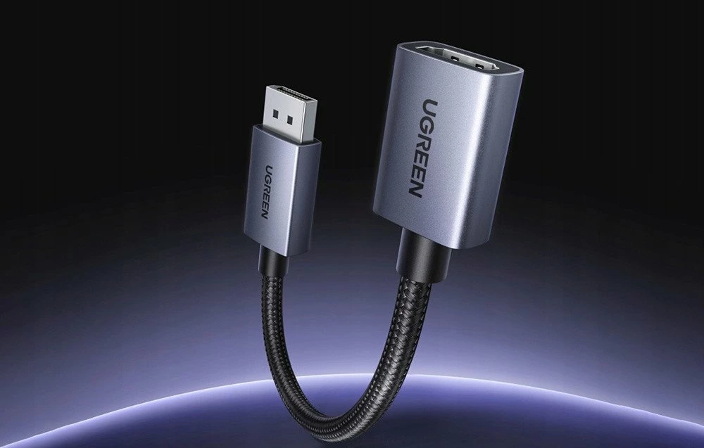Kabllo DisplayPort në HDMI Ugreen DP133 20 cm 4K, gri/zezë