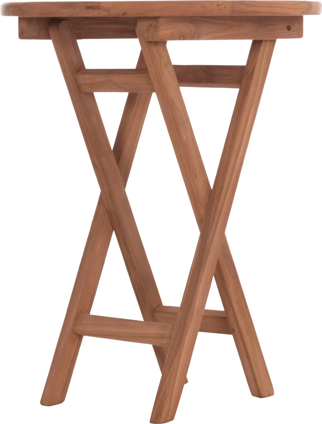 Tavolinë rrumbullake palosëse ERIS, dru tik, ngjyrë natyrale, FH18119, 60x75cm