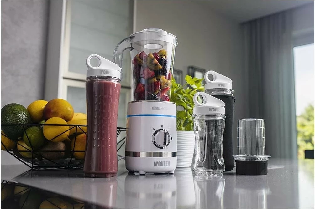 Blender N'OVEEN Sport Mix & Fit SB2100, 500W, 0.8L, bardhë