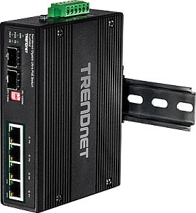 Switch TRENDnet TI-UPG62, 4x Gigabit Ultra PoE, 2x SFP, DIN Rail, IP30