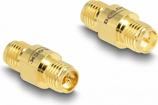 Adapter DeLOCK RP-SMA femër në RP-SMA femër C6801, 50Ω, i artë