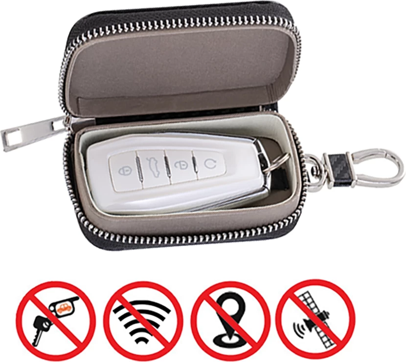 Mbështjellës çelësi makine Hurtel Faraday Box, bllokon valët radio, i zi