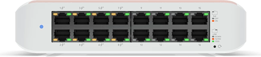 Switch 16-Portësh Gigabit me 8 PoE+ (32W për portë, 45W total)