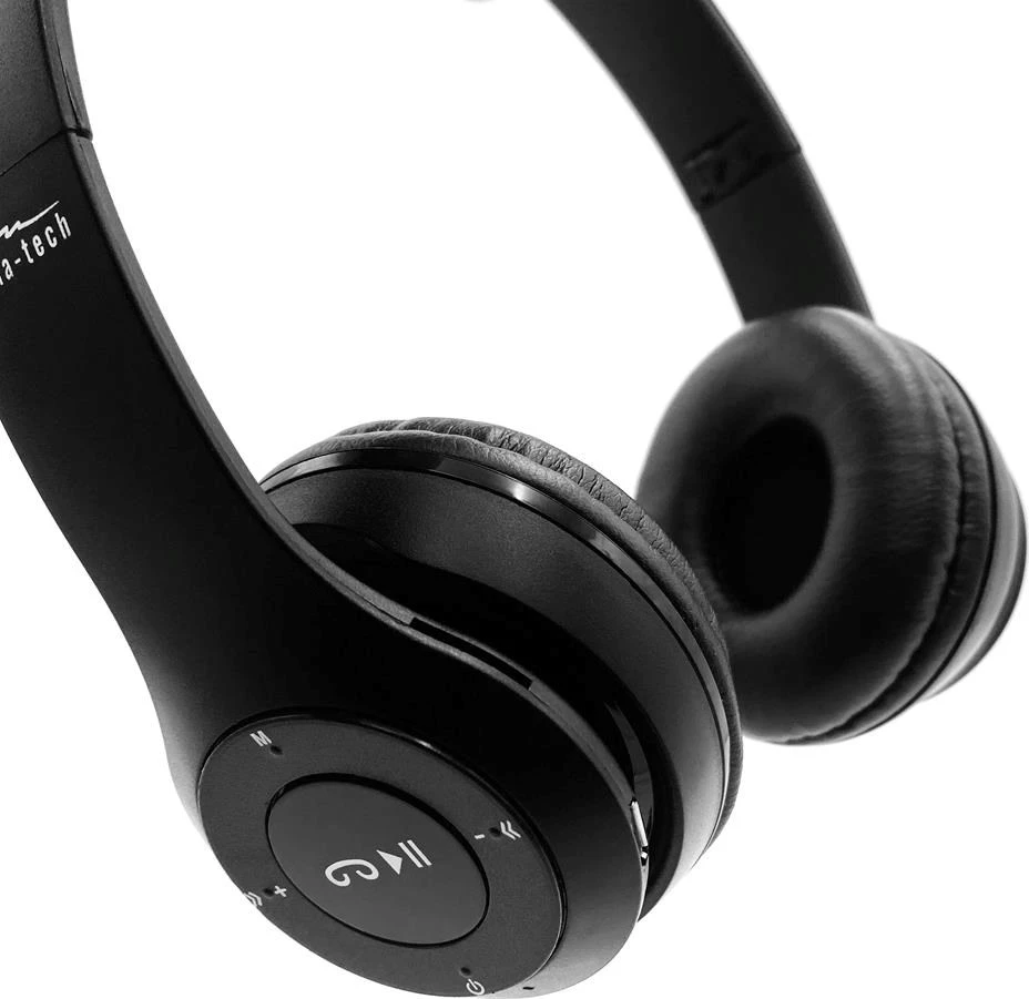 Kufje Wireless Media-Tech EPSILION BT MT3591, Bluetooth 4.2, me Mikrofon, Radio FM, të Zeza