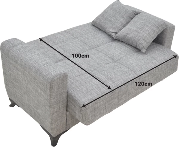 Divan-krevat dy vendësh me hapësirë për depo, krem, Modesto, 155x85x80cm