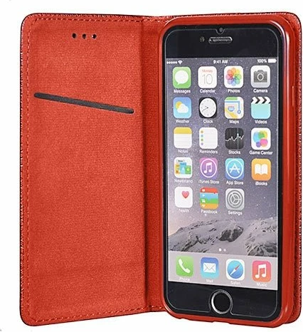 Mbështjellës flip magnetik HAVANA 13496 për iPhone 13 Pro Max, me stand, xhep për kartë, kuqe