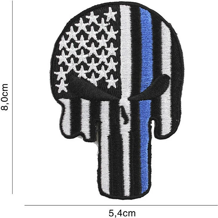 Emblema pëlhure Fostex Garments Patch  Embroidery Punisher USA Blue Thin Line #2040