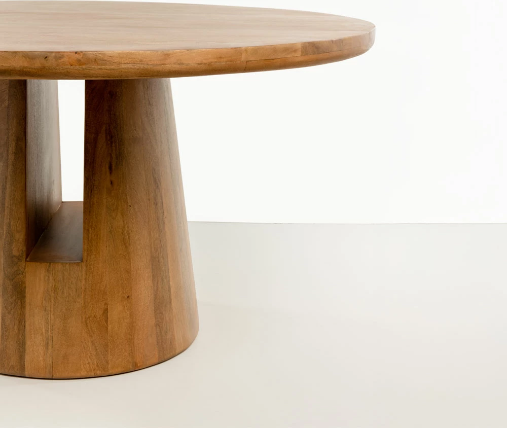 Tavolinë Gate, dru mango, ngjyrë natyrale, 140x140x75cm