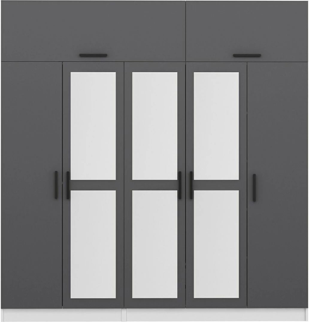 Dollap garderobe Skye Decor, ngjyrë antracit, Kale - 5158