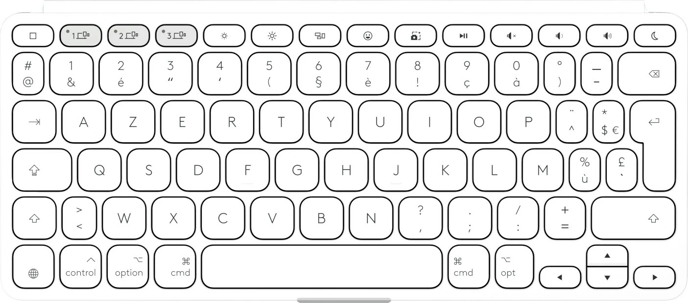 Tastierë mini Logitech Keys-To-Go 2, Bluetooth, AZERTY, e bardhë