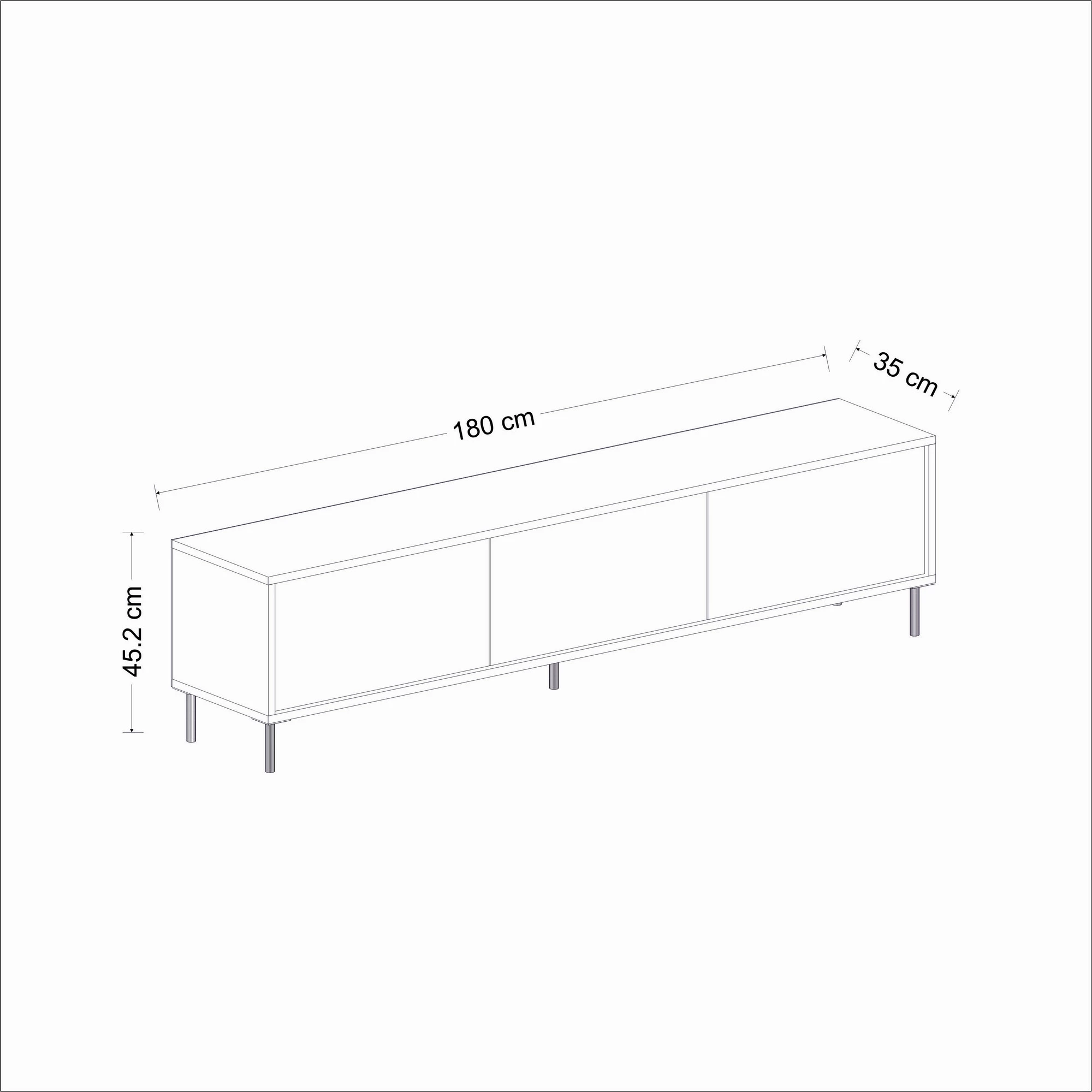 Komodë TV Hanah Home, e bardhë, e artë, Imaj
