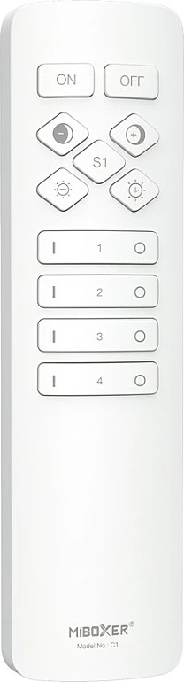 Telekomandë LED Miboxer C1, 2.4GHz, 4 zona, Dual White (CCT), e bardhë