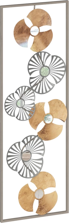 Dekor muri Blomma metalik ngjyrë ari antik 31x3.5x90cm