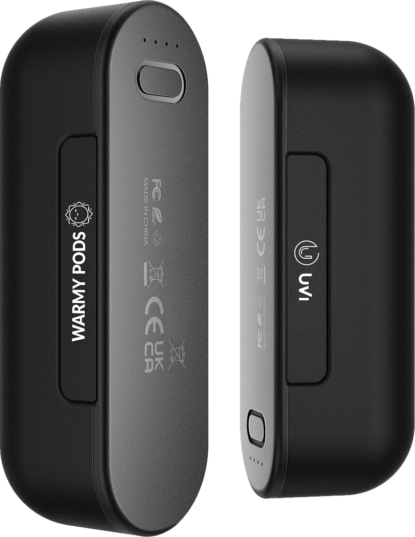 Ngrohëse duarsh 2n1/power bank UVI Warmy Pods 10,000 mAh, e zezë, set 2 copë
