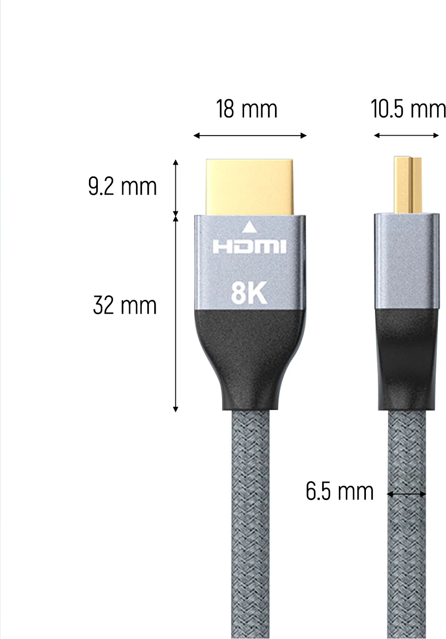 Kabllo HDMI Wozinsky WHDMI-20, 2m, 8K, 48Gbps, argjendtë