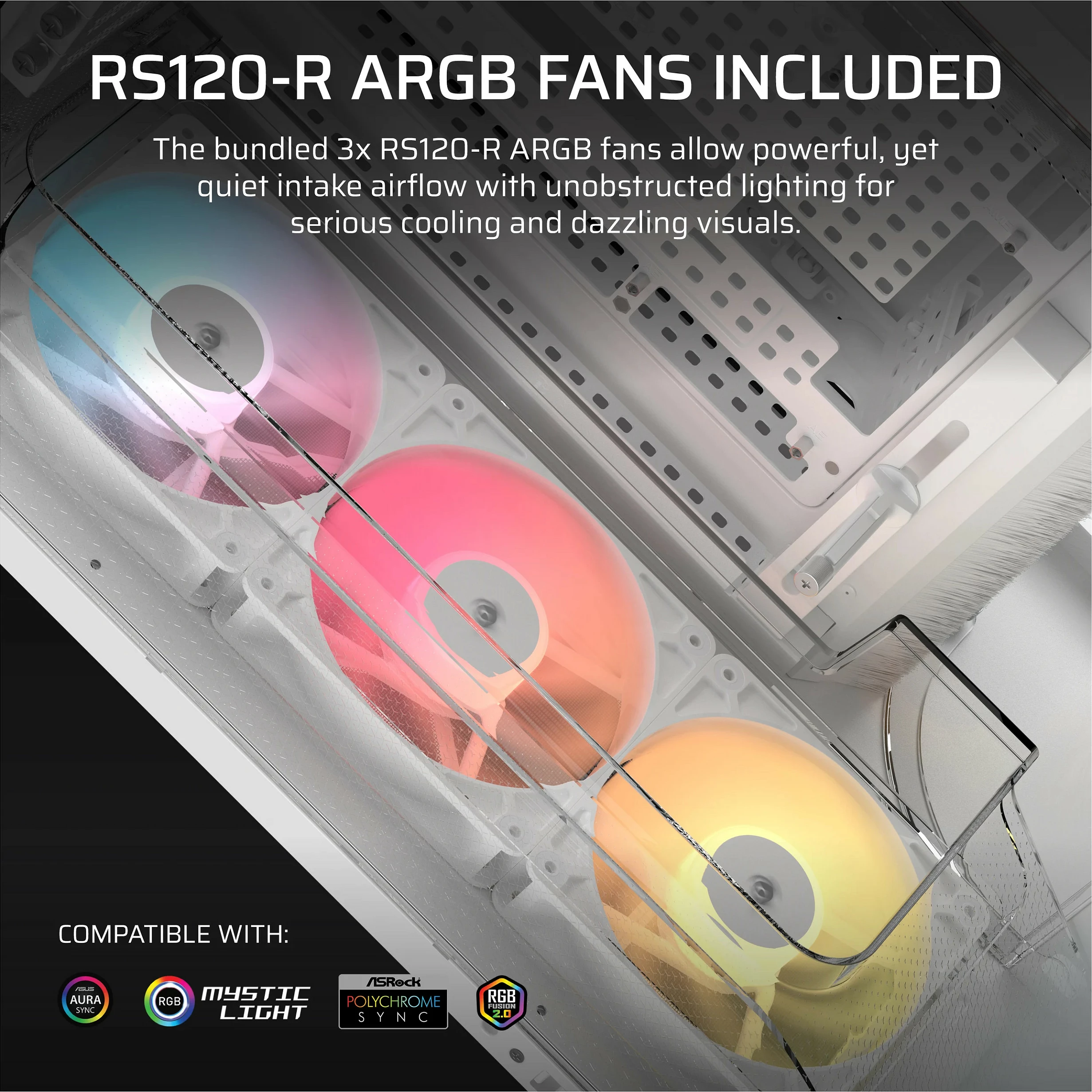 Kasë Corsair Air 5400 RS-R ARGB, Midi Tower ATX, e bardhë