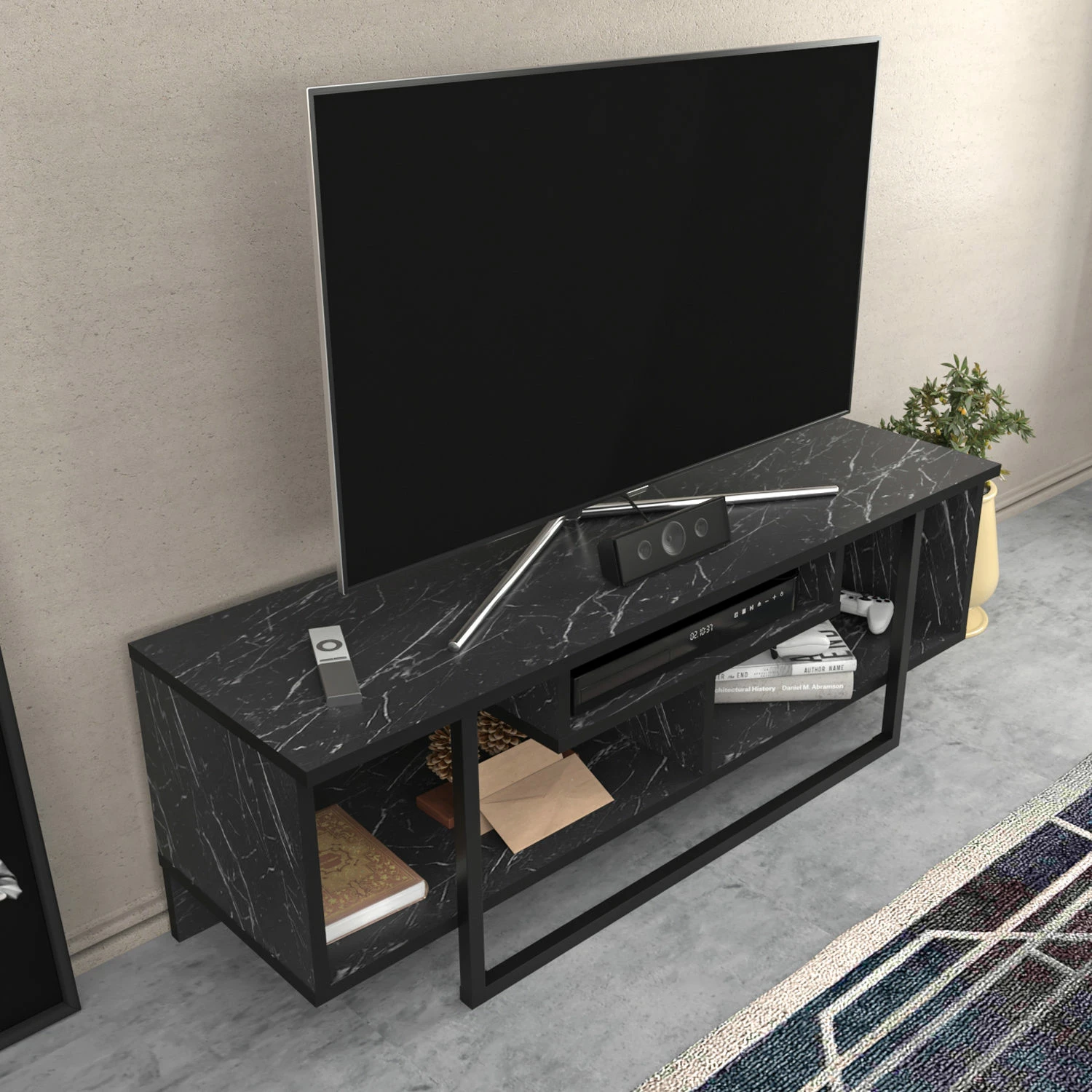 Komodë TV Hanah Home, Asal 120, e zezë