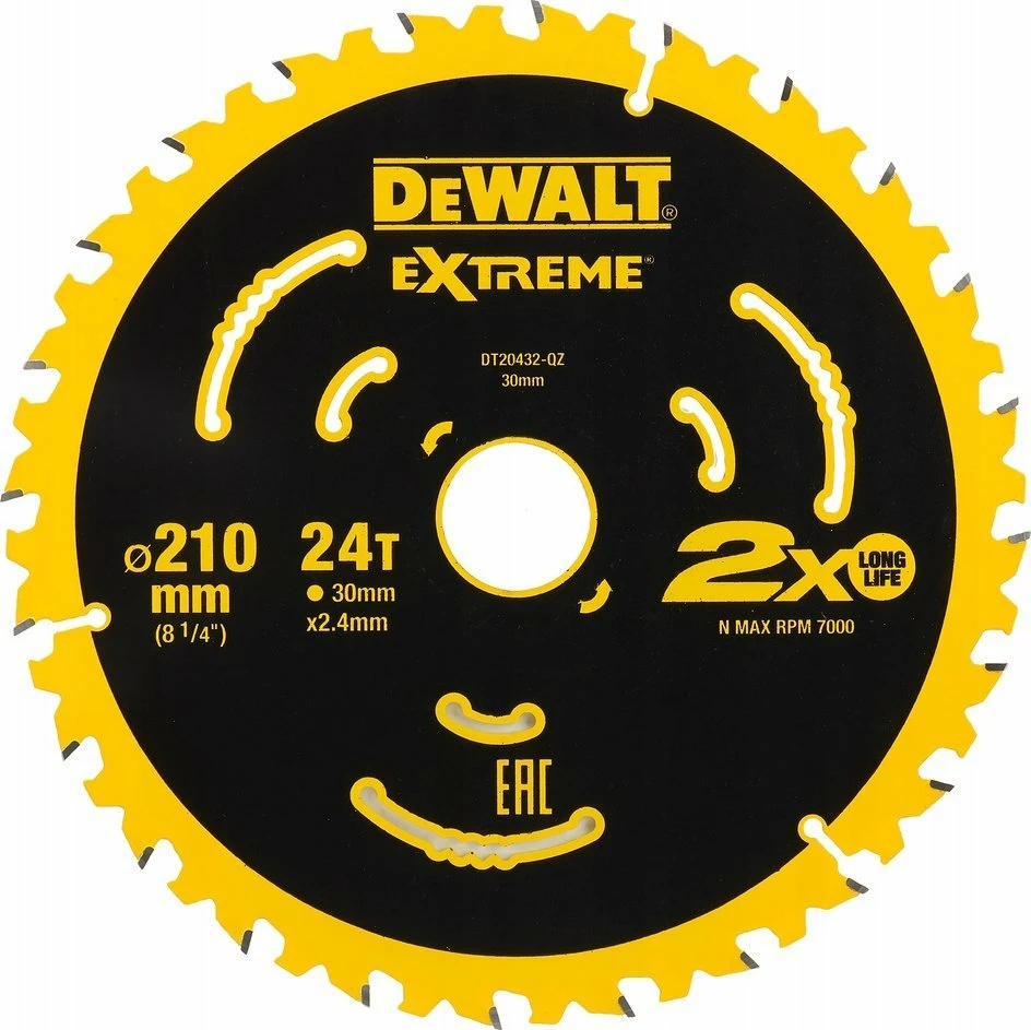 Disk sharrë rrethore DeWalt DT20432 210mm x 30mm, 24 dhëmbë, 2.4mm