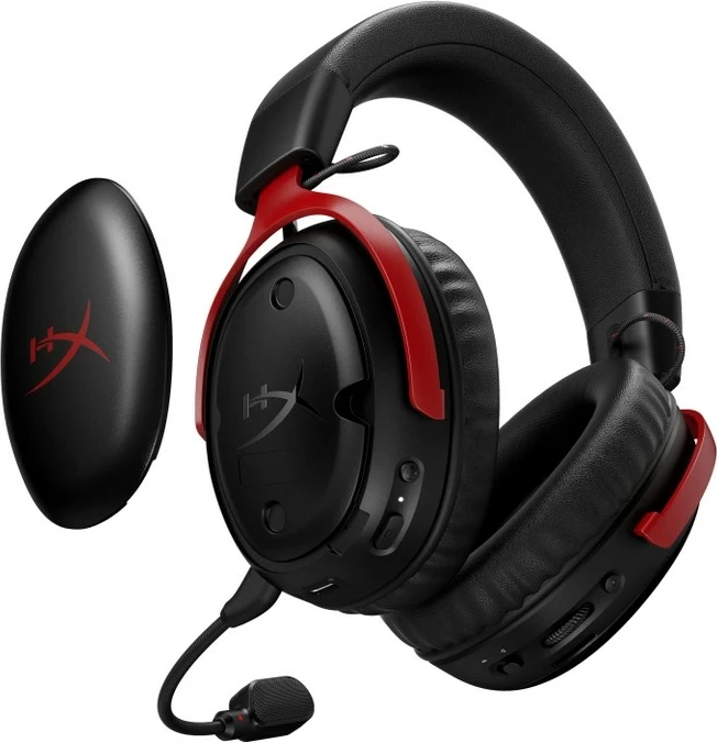 Kufje gaming wireless HyperX Cloud III S A59Z0AA, Bluetooth 5.3 + 2.4 GHz, DTS Headphone:X, bateri deri 120h, e zezë-kuqe