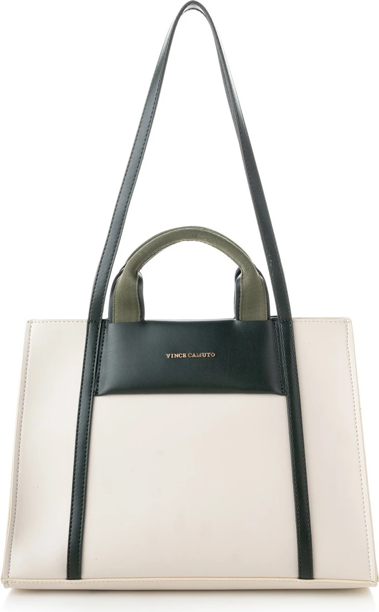 Tote bag Vince Camuto, Umbria, krem dhe e gjelbër e errët