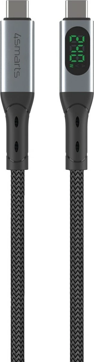 Kabllo USB4 4smarts DigitCord Enterprise 1.5m 240W, e zezë