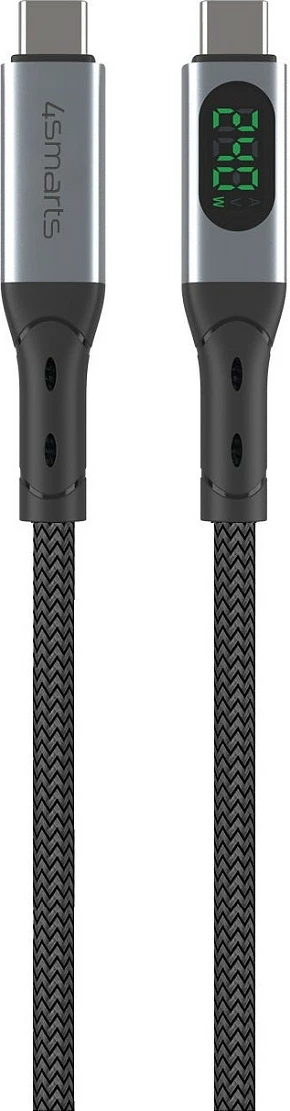 Kabllo USB4 4smarts DigitCord Enterprise 1.5m 240W, e zezë