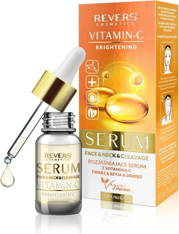Serum ndriçues me vitaminë C për fytyrë dhe qafë Revers, 10ml