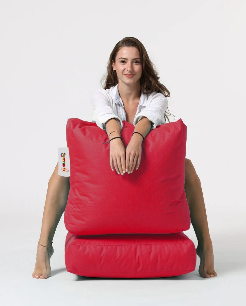 Qese për ulje në kopsht, ngjyrë e kuqe, Atelier del Sofa, shtrat pouf