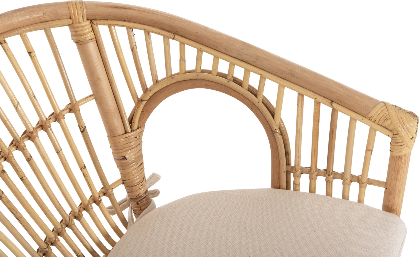 Karrige DAMPAR FH9929.04 ratan, jastëk i bardhë, 59x61x80 cm