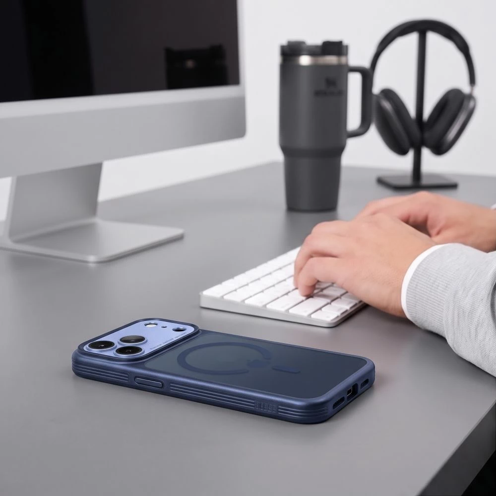 Mbështjellës Tech-Protect MagPrime MagSafe CC për iPhone 17 Pro / 18 Pro, blu navy mat, 1 copë
