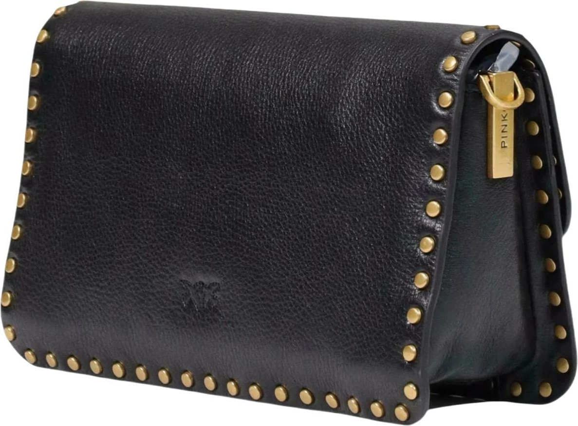 Çantë krahu për femra Pinko Love One Slouchy CL Studs Small 107664 A2JG, e zezë