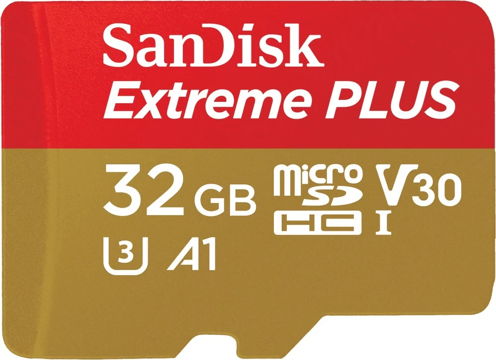 MicroSDHC Sandisk Extreme Plus 32GB, UHS-I, 100MB/s, SD adapter, rezistente
