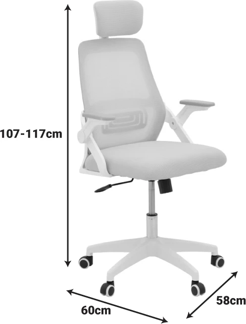 Karrige zyre Peja, material rrjetë, ngjyrë rozë, kornizë e bardhë, 58x60x107-117cm