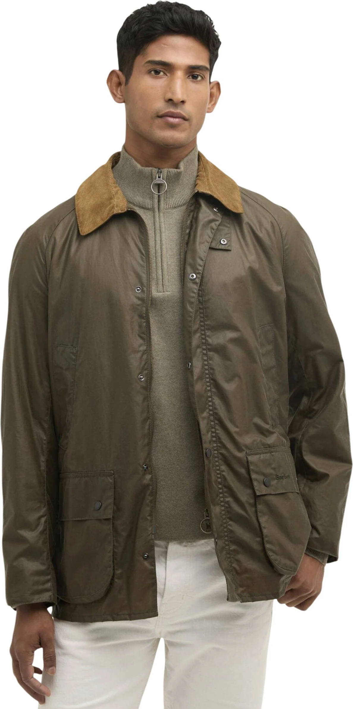 Jakne për meshkuj Barbour Lightweight Ashby Wax MWX1377, e gjelbër ulliri