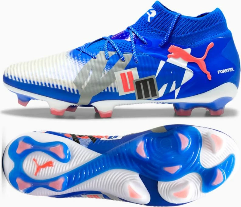 Atlete futbolli Puma për meshkuj, të bardha e kaltër