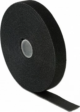 Shirit Velcro DeLOCK 10 m x 20 mm, me kuti dispensuese, i zi