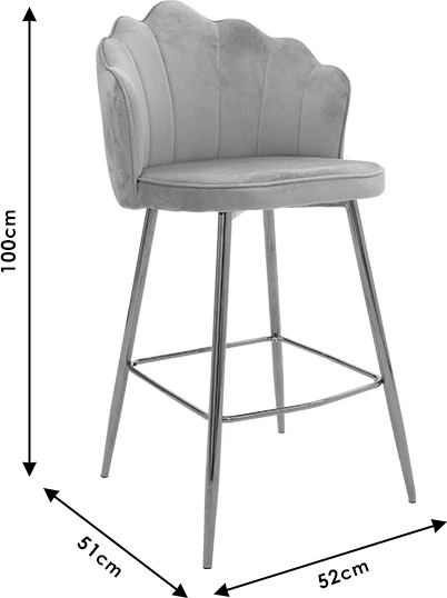 Karrige për bar Nataly, kadife, ngjyrë tullë-ari, set 2 copë