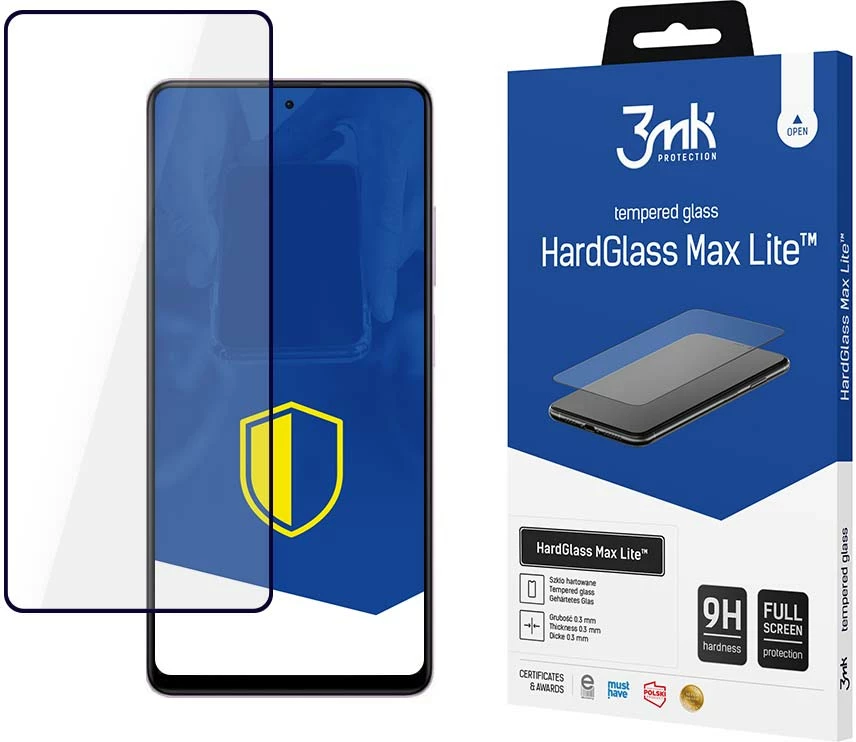 Xham i temperuar 3mk HardGlass Lite për Xiaomi Redmi Note 12 Pro/Note 12 Pro+, i zi