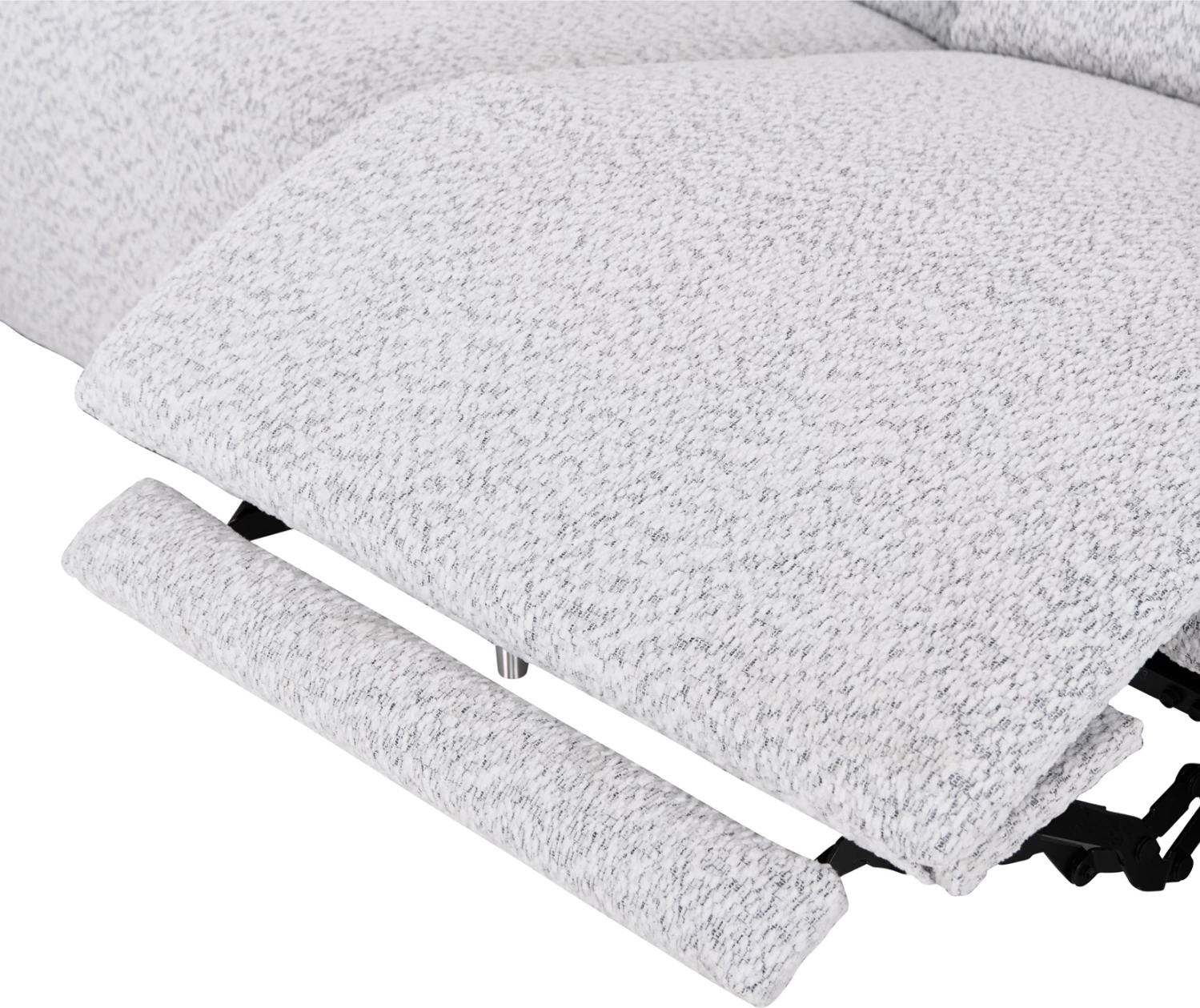 Këndore e majtë treshe me recliner Valente, material teddy, ngjyrë gri e çelët, CD3317.01L, 275x160x104cm