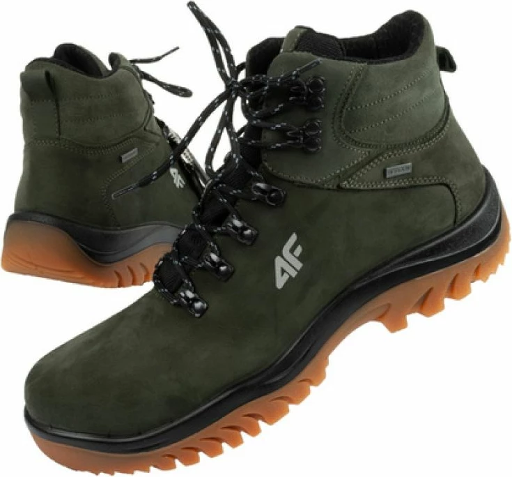 Këpucë trekking për meshkuj 4F, të gjelbërta