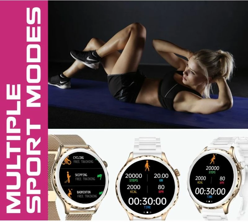 Smartwatch për femra Rubicon, rozë