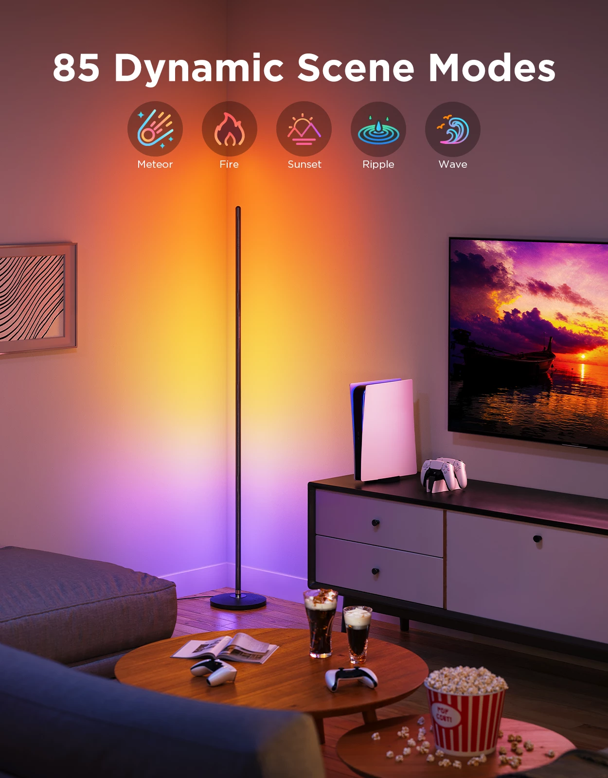 Lambader smart Govee Floor Lamp Lite, RGBICW, Wi‑Fi, 16 milion ngjyra