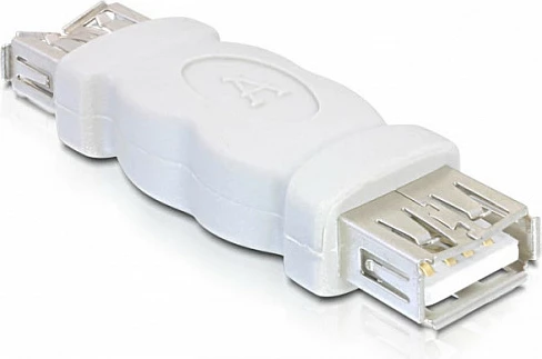 Adapter USB-A DeLOCK, USB 2.0, femër-femër, gri