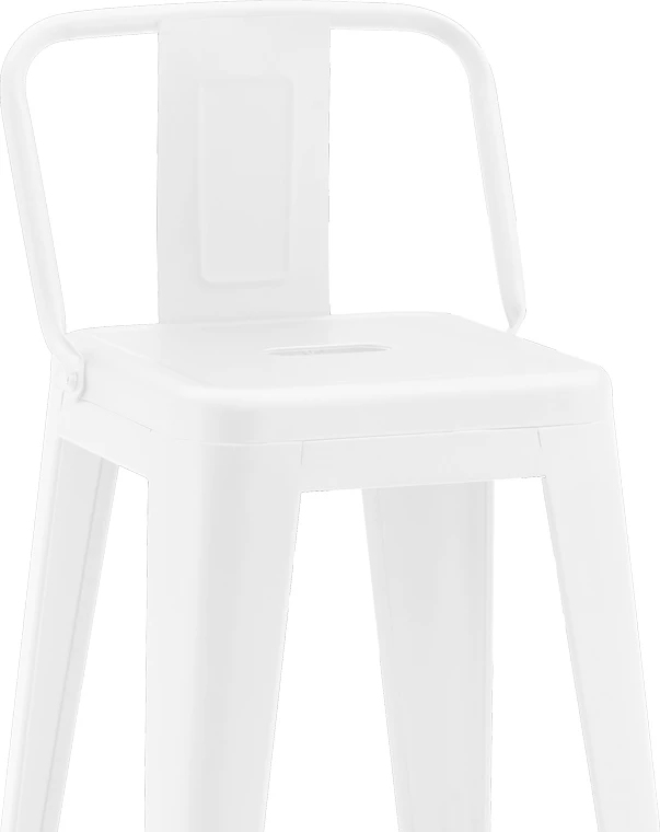 Karrige për bar mesatare me shpinë Utopia, metal, ngjyrë e bardhë matte, 42x42x86cm