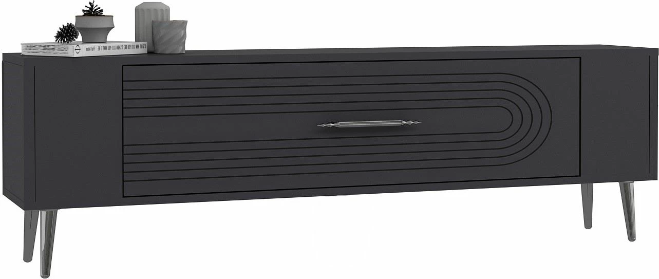 Komodë TV Skye Decor, Retrol3, anthracite, silver