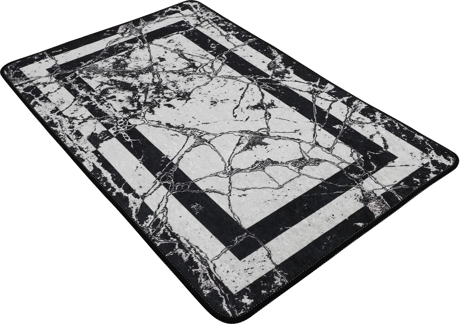 Tapet për banjo, Mijölnir, marmor, e zezë dhe e bardhë, 70x120cm