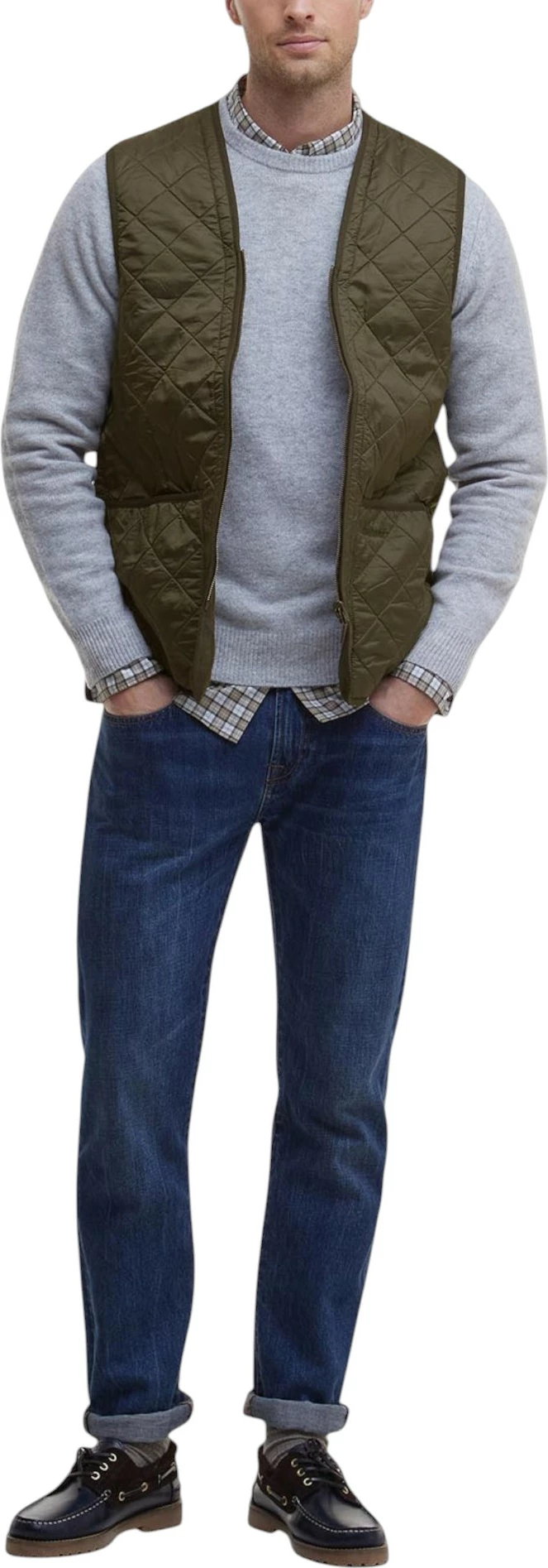 Jelek për meshkuj Barbour Polarquilt Waistcoat Zip Liner MLI0002, i gjelbër ulliri [Madhësia: L]